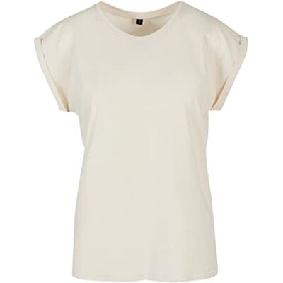 Build Your Brand Damen T-Shirt Ladies Extended Shoulder Tee, lang geschnittenes T-Shirt für Frauen, Baumwolle, Sand, XS Build Your Brand Damen T-Shirt Ladies Extended Shoulder Tee, lang geschnittenes T-Shirt für Frauen, Baumwolle, Sand, XS