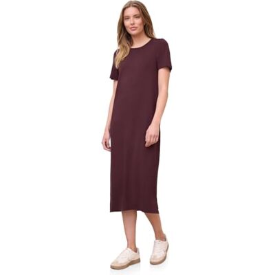 Street One Studio Damen Midi-Kleid aus Jersey mit Puffärmeln Street One Studio Damen Midi-Kleid aus Jersey mit Puffärmeln