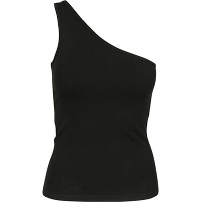 Urban Classics Damen Sport Tank Top Ladies Asymmetric, Schwarz (Black 00007), Small (Herstellergröße: S) Urban Classics Damen Sport Tank Top Ladies Asymmetric, Schwarz (Black 00007), Small (Herstellergröße: S)