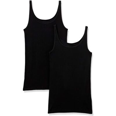 Amazon Essentials Tanktop für Damen, schmale Passform, dünne Träger, 2er-Pack, Schwarz, X-Small Amazon Essentials Tanktop für Damen, schmale Passform, dünne Träger, 2er-Pack, Schwarz, X-Small