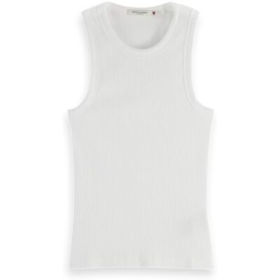 Scotch & Soda Damen Bib Racer Tank Top, Weiß, M EU Scotch & Soda Damen Bib Racer Tank Top, Weiß, M EU