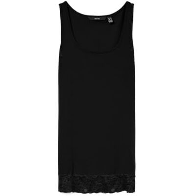 VERO MODA Damen Vmmaxi My Lace Long Tank JRS Noos, Black, Large VERO MODA Damen Vmmaxi My Lace Long Tank JRS Noos, Black, Large