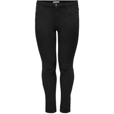 ONLY Carmakoma Damen Carkarla Reg Ankle Zip Jns Black Noos Skinny Jeans, Schwarz, 48 EU ONLY Carmakoma Damen Carkarla Reg Ankle Zip Jns Black Noos Skinny Jeans, Schwarz, 48 EU