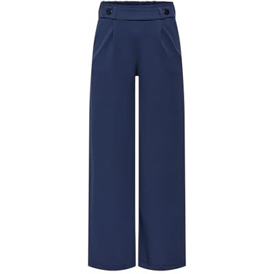 JDY Damen GEGGO New Long Pant JRS NOOS Hose, Black Iris/Detail:Black Buttons, L/34 JDY Damen GEGGO New Long Pant JRS NOOS Hose, Black Iris/Detail:Black Buttons, L/34
