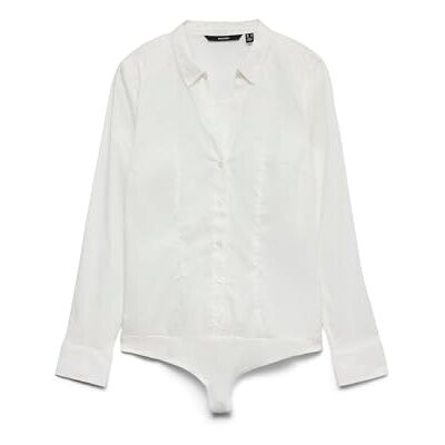 VERO MODA Damen Vmlady L/S G-streng skjorte ny noos Langarmshirt, Snow White, S EU VERO MODA Damen Vmlady L/S G-streng skjorte ny noos Langarmshirt, Snow White, S EU