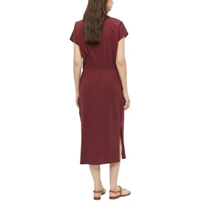s.Oliver Damen Midi-Kleid aus Baumwollmix – Relaxed Fit, V-Ausschnitt, Tunnelzug, weich und elastisch s.Oliver Damen Midi-Kleid aus Baumwollmix – Relaxed Fit, V-Ausschnitt, Tunnelzug, weich und elastisch
