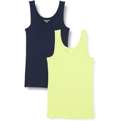 Amazon Essentials Damen Tanktop, Schmale Passform, 2er-Pack, Lindgrün/Marineblau, XXL Amazon Essentials Damen Tanktop, Schmale Passform, 2er-Pack, Lindgrün/Marineblau, XXL