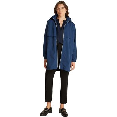 Tommy Hilfiger Damen Windbreaker Jacke Nylon Waisted Lang, Blau (Night Sky), 3XL Tommy Hilfiger Damen Windbreaker Jacke Nylon Waisted Lang, Blau (Night Sky), 3XL