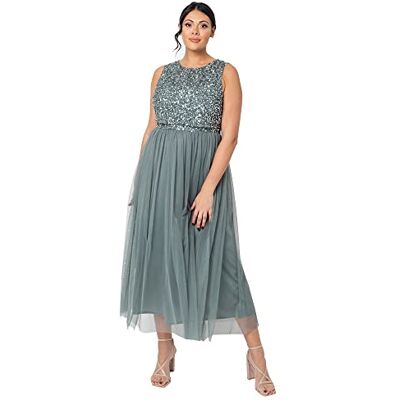 Maya Deluxe Vrouwen Midaxi Jurk Dames Mouwloze Pailletten Hoge Empire Taille Tule Versierd voor Bruiloft Gast Bal Bruidsmeisje, Bessen, 36 Maya Deluxe Vrouwen Midaxi Jurk Dames Mouwloze Pailletten Hoge Empire Taille Tule Versierd voor Bruiloft Gast Bal Bruidsmeisje, Bessen, 36