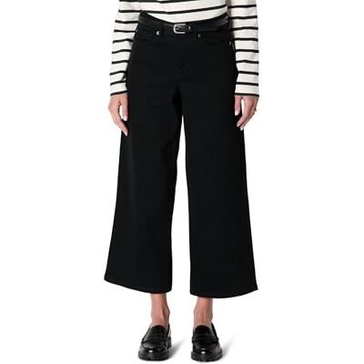 Amazon Essentials Damen Crop-Jeans mit Hoher Taille und Weitem Bein, 66,0cm Beininnenlänge, Schwarz, 36 Amazon Essentials Damen Crop-Jeans mit Hoher Taille und Weitem Bein, 66,0cm Beininnenlänge, Schwarz, 36