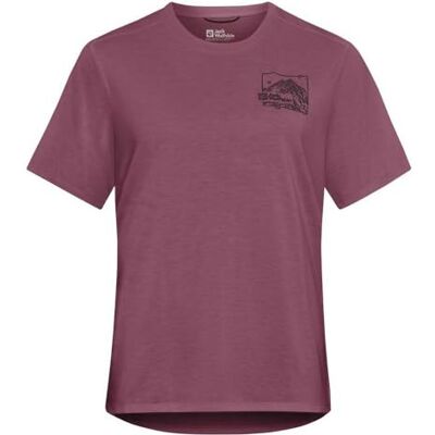 Jack Wolfskin Damen Vonnan Graphic W T-Shirt, Ridge Leaf Raisin, L EU Jack Wolfskin Damen Vonnan Graphic W T-Shirt, Ridge Leaf Raisin, L EU