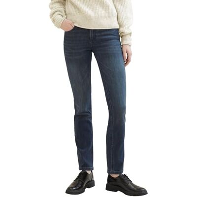 TOM TAILOR Damen 1041100 Alexa Straight Jeans, 10282 Dark Stone Wash Denim, 27W / 32L EU TOM TAILOR Damen 1041100 Alexa Straight Jeans, 10282 Dark Stone Wash Denim, 27W / 32L EU