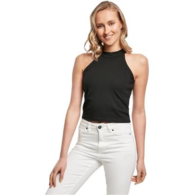 Build Your Brand Damen Ladies Turtleneck Short Top T Shirt, Schwarz, L EU Build Your Brand Damen Ladies Turtleneck Short Top T Shirt, Schwarz, L EU