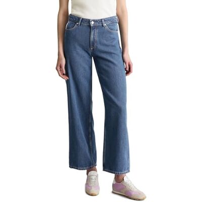 Marc O' Polo Marc OߴPolo Denim Damen Jeanshose Cropped Wide Fit, Blau (Medium Blue Multi 04), W28/L32 Marc O' Polo Marc OߴPolo Denim Damen Jeanshose Cropped Wide Fit, Blau (Medium Blue Multi 04), W28/L32