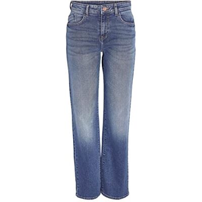 NOISY MAY Damen Nmyolanda Nw Wide Az308mb Noos Jeans Solid, Medium Blue Denim, 28W / 30L EU NOISY MAY Damen Nmyolanda Nw Wide Az308mb Noos Jeans Solid, Medium Blue Denim, 28W / 30L EU