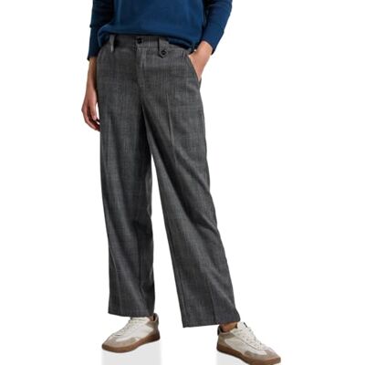 Street One Karierte Straight Leg Hose Black 40 Street One Karierte Straight Leg Hose Black 40