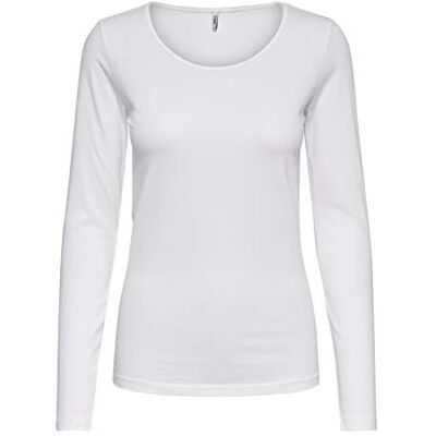 ONLY Damen Longsleeve Onllive Love Life Basic Damen-Shirt 15204712 White XL ONLY Damen Longsleeve Onllive Love Life Basic Damen-Shirt 15204712 White XL