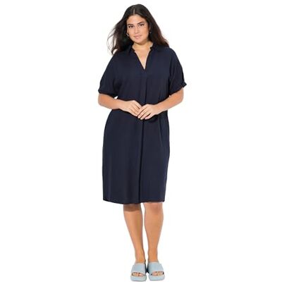 Ulla Popken Damen große Größen Übergrößen Plus Size Leinenmix-Kleid Ulla Popken Damen große Größen Übergrößen Plus Size Leinenmix-Kleid