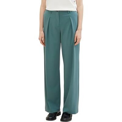 TOM TAILOR Damen Lea Straight Fit Hose mit weitem Bein, 10697 Sea Pine Green, 36/32 TOM TAILOR Damen Lea Straight Fit Hose mit weitem Bein, 10697 Sea Pine Green, 36/32
