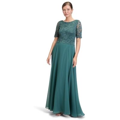 Vera Mont Damen Abendkleid mit Spitze 36, Dark Emerald Vera Mont Damen Abendkleid mit Spitze 36, Dark Emerald