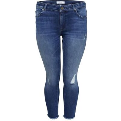 ONLY Carmakoma Damen Carwilly Reg Skinny Ank Jeans Mbd Noos, Blau (Medium Blue Denim), 50 ONLY Carmakoma Damen Carwilly Reg Skinny Ank Jeans Mbd Noos, Blau (Medium Blue Denim), 50