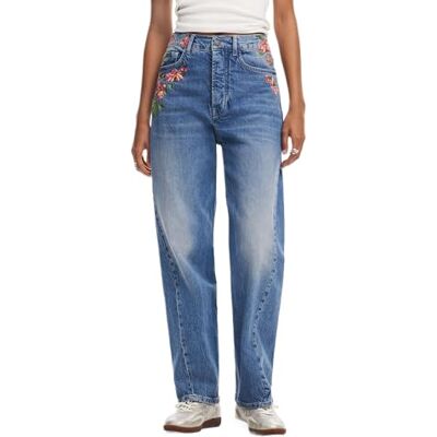 Desigual Damen Woman Denim Long Trouser Jeans, Blau, 38 EU Desigual Damen Woman Denim Long Trouser Jeans, Blau, 38 EU