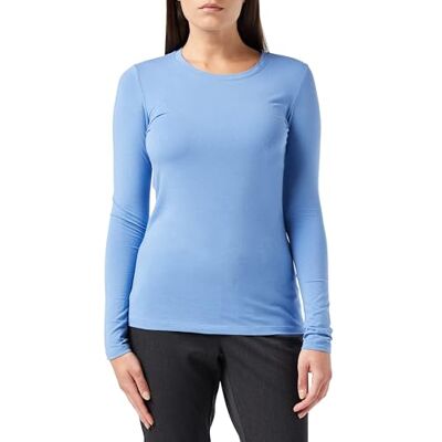Amazon Essentials Damen-T-Shirt mit langen Ärmeln und Rundhalsausschnitt (erhältlich in Übergröße), Blau, Größe M Amazon Essentials Damen-T-Shirt mit langen Ärmeln und Rundhalsausschnitt (erhältlich in Übergröße), Blau, Größe M
