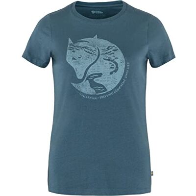 Fjällräven Damen Arctic Fox Print W T-Shirt, Indigoblau, M EU Fjällräven Damen Arctic Fox Print W T-Shirt, Indigoblau, M EU