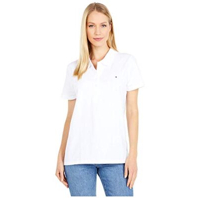 Tommy Hilfiger Klassisches Damen-Poloshirt (Standard- und Übergröße), Weiss/opulenter Garten, X-Klein Tommy Hilfiger Klassisches Damen-Poloshirt (Standard- und Übergröße), Weiss/opulenter Garten, X-Klein
