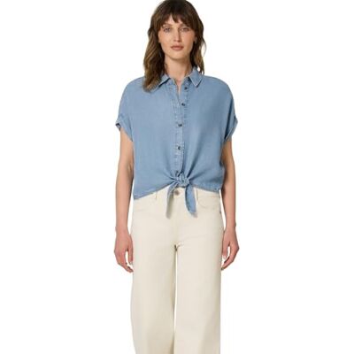 Street One Studio Damen Hemdbluse mit Knöpfen und Knotendetail Street One Studio Damen Hemdbluse mit Knöpfen und Knotendetail