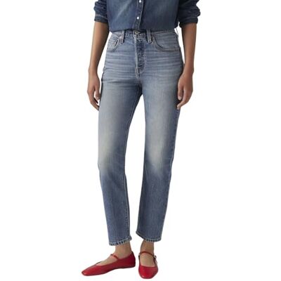 Levi's Damen Jeanshose 501 Crop High Rise, Straight Fit, Blau (Scanned Answers), W28/L30 Levi's Damen Jeanshose 501 Crop High Rise, Straight Fit, Blau (Scanned Answers), W28/L30