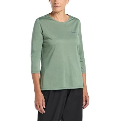 Jack Wolfskin Damen Crosstrail 3/4 W T-Shirt, Eucalyptus, S EU Jack Wolfskin Damen Crosstrail 3/4 W T-Shirt, Eucalyptus, S EU