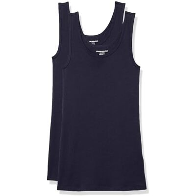 Amazon Essentials Damen Tanktop, Schmale Passform, 2er-Pack, Marineblau, XXL Amazon Essentials Damen Tanktop, Schmale Passform, 2er-Pack, Marineblau, XXL