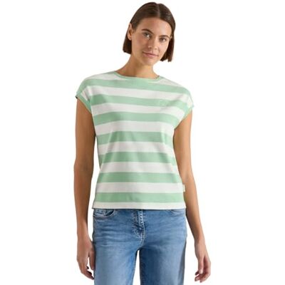 Cecil T-Shirt mit Streifen und Printdetail Cecil T-Shirt mit Streifen und Printdetail