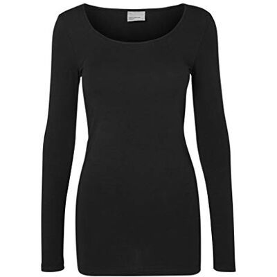 VERO MODA Damen Vmmaxi My Soft Long U-neck Noos' Langarmshirt, Schwarz (Black), XL EU VERO MODA Damen Vmmaxi My Soft Long U-neck Noos' Langarmshirt, Schwarz (Black), XL EU