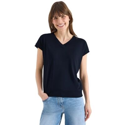 Cecil Kurzarm Shirt mit V-Neck in Unifarbe Cecil Kurzarm Shirt mit V-Neck in Unifarbe