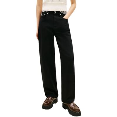 Tommy Jeans Damen Jeans Hose Layla Slim High Waist, Schwarz (Denim Black), 28W/30L Tommy Jeans Damen Jeans Hose Layla Slim High Waist, Schwarz (Denim Black), 28W/30L