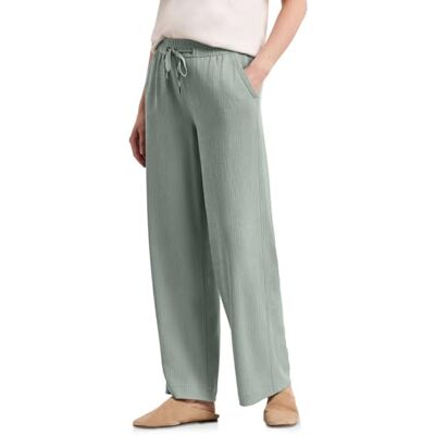 Street One High Waist Wide Leg Hose im Casual Fit Dark Mint Green 36 Street One High Waist Wide Leg Hose im Casual Fit Dark Mint Green 36