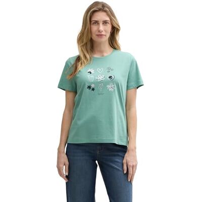 TOM TAILOR Damen 1045534 T-Shirt, 10978 Bleeched Green, M EU TOM TAILOR Damen 1045534 T-Shirt, 10978 Bleeched Green, M EU