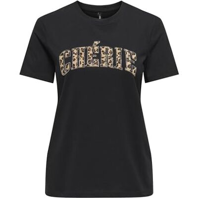 ONLY Onlditte Rhnstn S/S Animal Top JRS ONLY Onlditte Rhnstn S/S Animal Top JRS