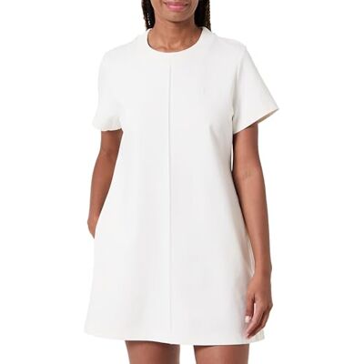Calvin Damen T-Shirt Kleid Punto Milano Kurz, Beige (Tofu), L Calvin Damen T-Shirt Kleid Punto Milano Kurz, Beige (Tofu), L