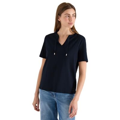 Cecil Kurzarm Shirt mit Split Neck Cecil Kurzarm Shirt mit Split Neck