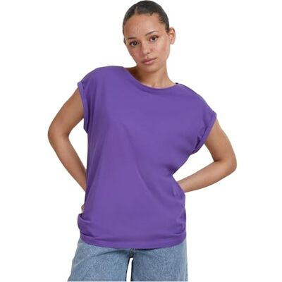 Urban Classics Damen T-Shirt Ladies Extended Shoulder Tee, T-Shirt mit überschnittenen Schultern, aus Baumwolle, erhältlich in vielen Farben, Ultraviolet, L Urban Classics Damen T-Shirt Ladies Extended Shoulder Tee, T-Shirt mit überschnittenen Schultern, aus Baumwolle, erhältlich in vielen Farben, Ultraviolet, L