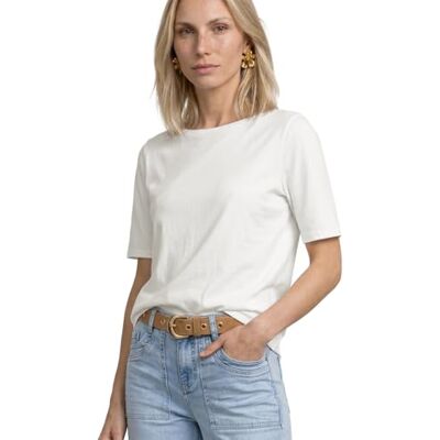 Street One Damen Basic T-Shirt mit U-Boot-Ausschnitt Street One Damen Basic T-Shirt mit U-Boot-Ausschnitt