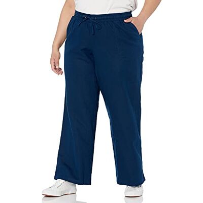 Amazon Essentials Damen Hose aus Leinenmischung, Kordelzug mit Kordelzug, lockere Passform, weites Bein (Erhältlich in Übergröße), Dunkelblau, XXL Große Größen Amazon Essentials Damen Hose aus Leinenmischung, Kordelzug mit Kordelzug, lockere Passform, weites Bein (Erhältlich in Übergröße), Dunkelblau, XXL Große Größen