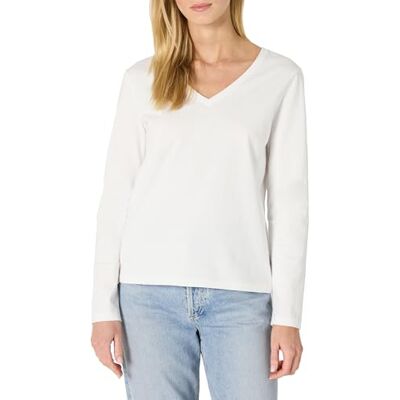 Amazon Essentials Damen Regular Fit T-Shirt Mit V-Ausschnitt Aus 100% Baumwolle, Weiß, L Amazon Essentials Damen Regular Fit T-Shirt Mit V-Ausschnitt Aus 100% Baumwolle, Weiß, L