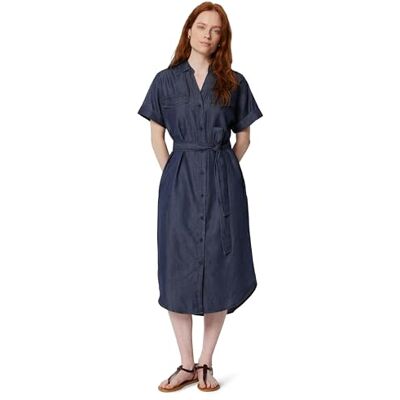 Amazon Essentials Damen Hemdkleid aus Denim mit Gürtel und Knopfleiste, Dark Midnight Wash, L Amazon Essentials Damen Hemdkleid aus Denim mit Gürtel und Knopfleiste, Dark Midnight Wash, L