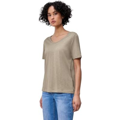 Street One Damen Basic T-Shirt mit V-Neck Street One Damen Basic T-Shirt mit V-Neck