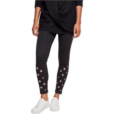 Urban Classics Damen Ladies Eyelet Leggings Leggings, per Pack Schwarz (Black 00007), W27(Herstellergröße: S) Urban Classics Damen Ladies Eyelet Leggings Leggings, per Pack Schwarz (Black 00007), W27(Herstellergröße: S)