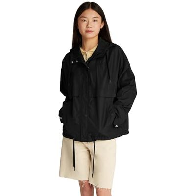 Tommy Jeans Damen Windbreaker Jacke Oversized mit Kapuze, Schwarz (Black), L Tommy Jeans Damen Windbreaker Jacke Oversized mit Kapuze, Schwarz (Black), L